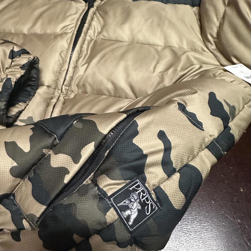 PRPS men’s beige, camo puffer coat size medium - Picture 5 of 7